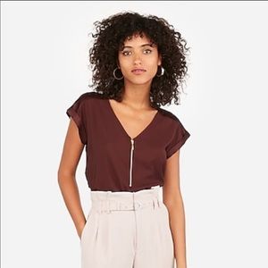 Express Satin Top with Zipper